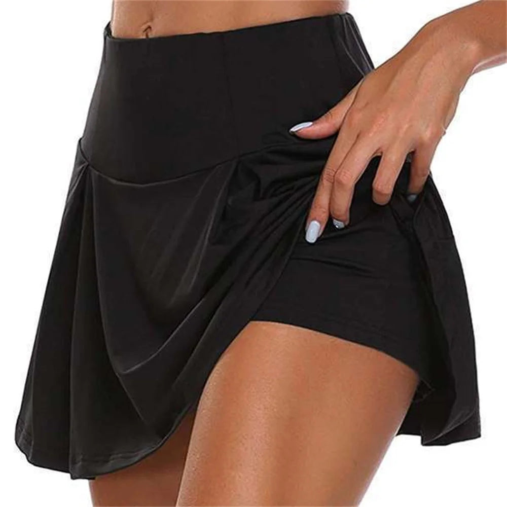 SSummer Women’s Sports Skirt – High Waist Quick-Dry Tennis Skirt with Built-In Shorts for Fitness