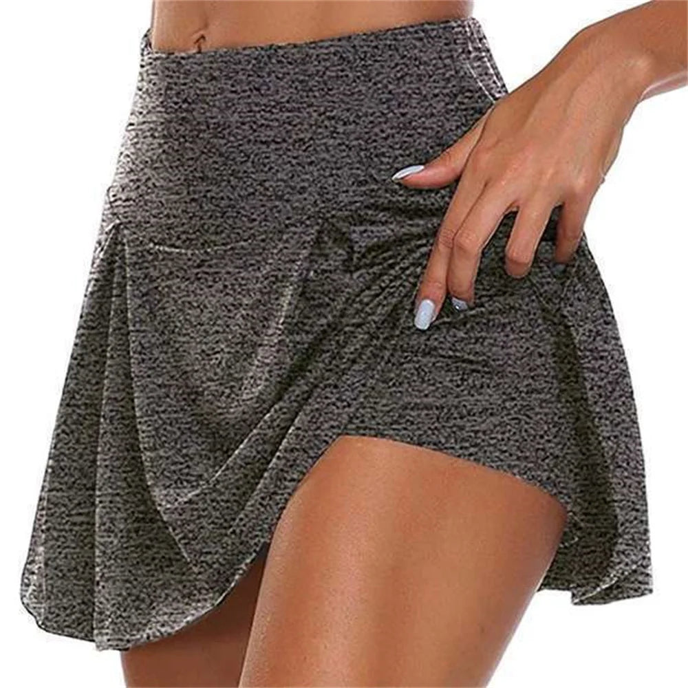 SSummer Women’s Sports Skirt – High Waist Quick-Dry Tennis Skirt with Built-In Shorts for Fitness