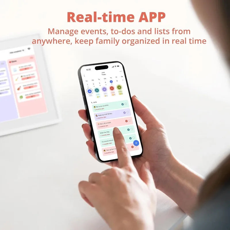 Digital 10” Touchscreen Family Calendar & Chore Chart – Smart Monthly, Weekly & Daily Planner for Home Organization