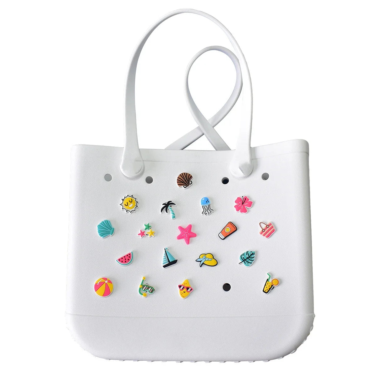 "Summer EVA Beach Bag Charms – Oversized Buckle Accessories for Bogg Tote Bags, DIY Decorative Pendants for Women & Travel Gifts"