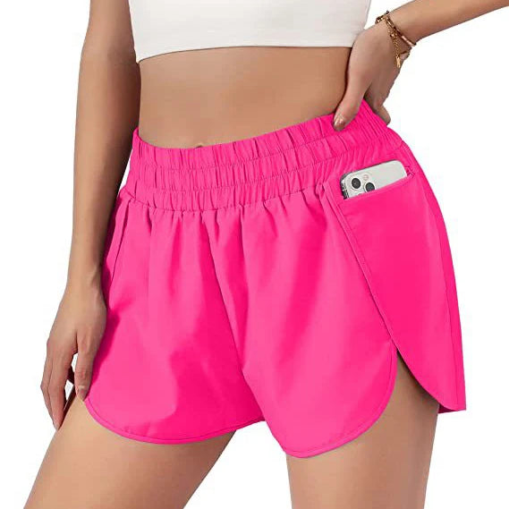 Women’s 2-in-1 Running Shorts with Zipper Pocket – Sports, Yoga, Tennis, Fitness (S-2XL)