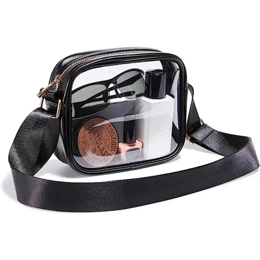 Transparent PVC Crossbody Bag Ladies Jelly Square Shoulder Messenger Bag Waterproof Cosmetic Bag Female Phone Purse for Travel