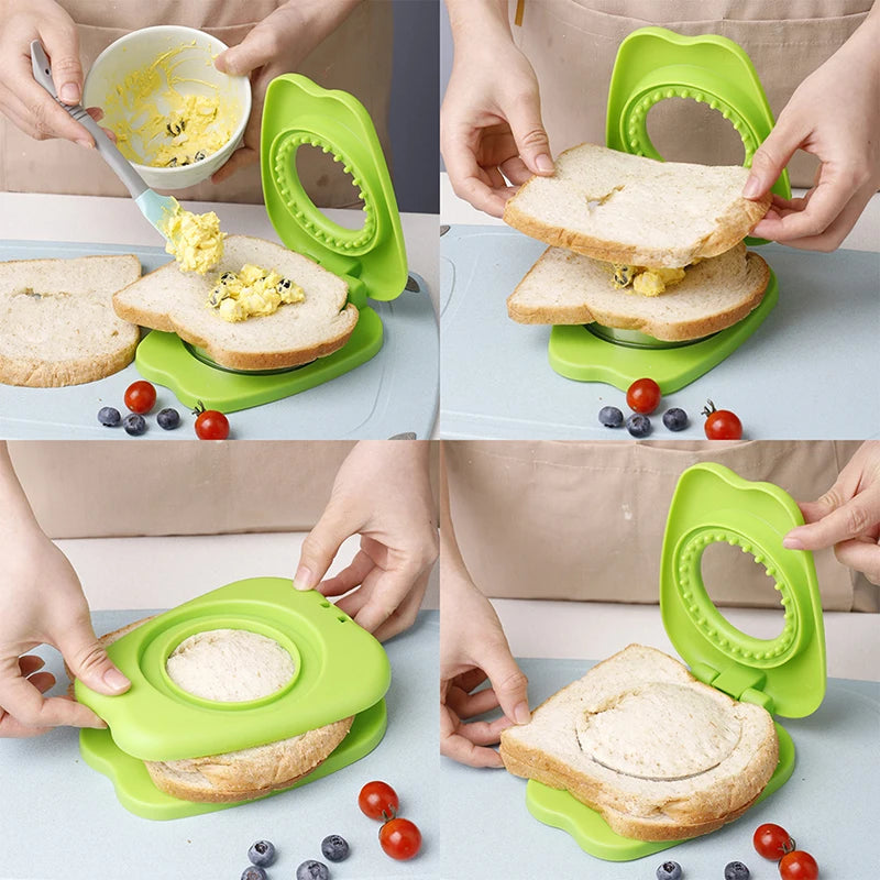 Easy Sandwich Sealer -Round Sandwich Cutter Sealer For Kids Lunch Boxes 2-in-1 Sandwich Maker Ideas For School Lunches Bento