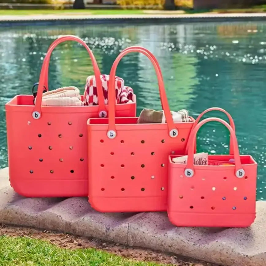 Waterproof EVA Rubber Beach Bag – Extra Large Jelly Tote for Women, Travel, Picnic & Storage (S/M/XL)