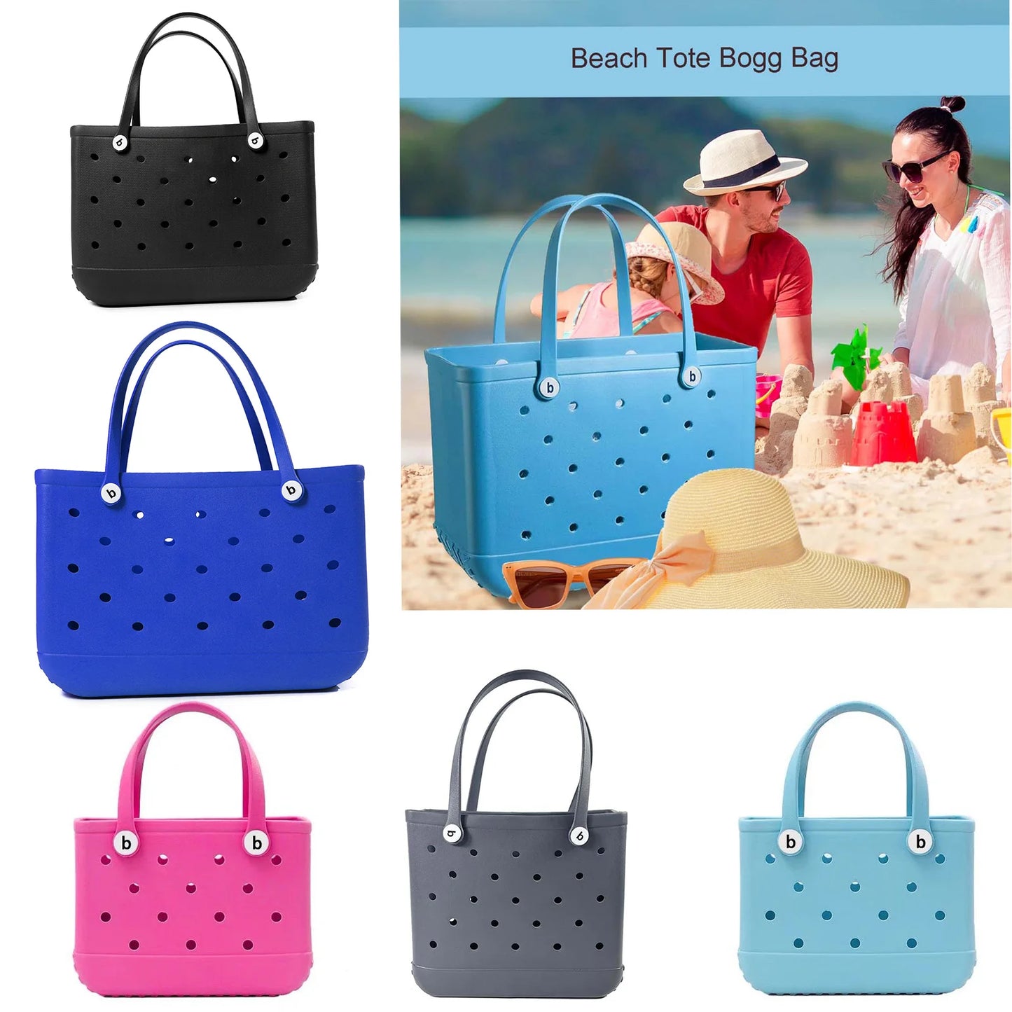 Luxury EVA Beach Tote Bag for Women – Waterproof Rubber Handbag, Large Capacity Picnic & Travel Storage Basket (M/L/XL Sizes)