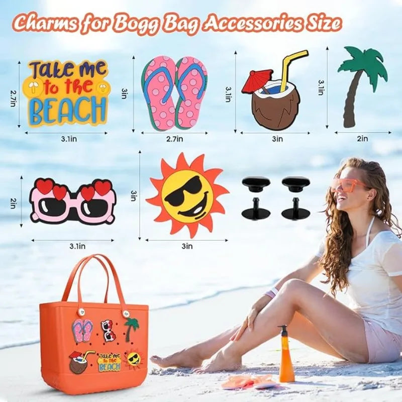 Mom Life Charms for Bogg Bag Beach Tote Bag PVC Cute Accessories for Bogg Bag/Simply Southern All Size DIY Decoration Charms