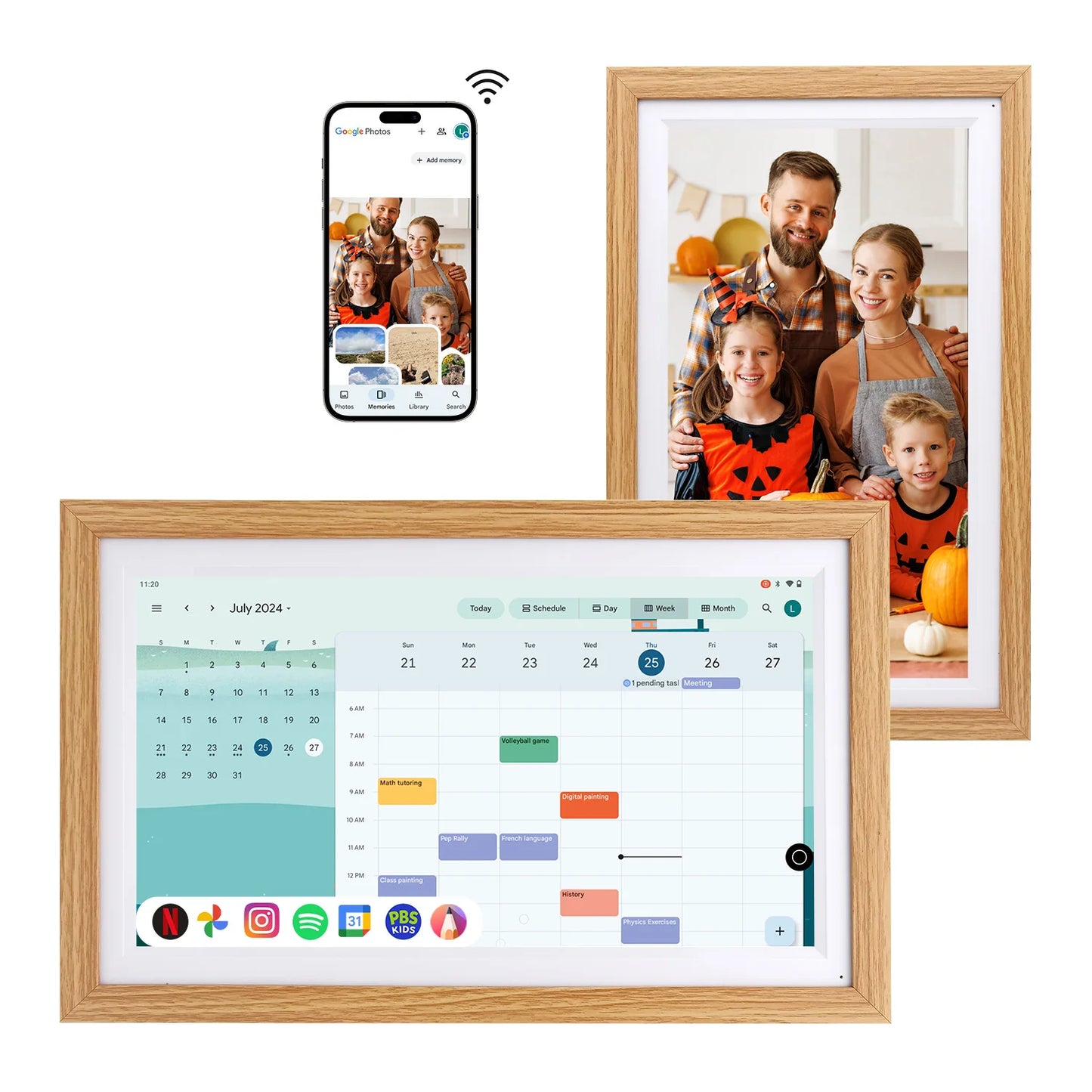 15.6” Smart Display Canvas – Touchscreen Family Calendar, Home Hub & Music Frame with Google Assistant