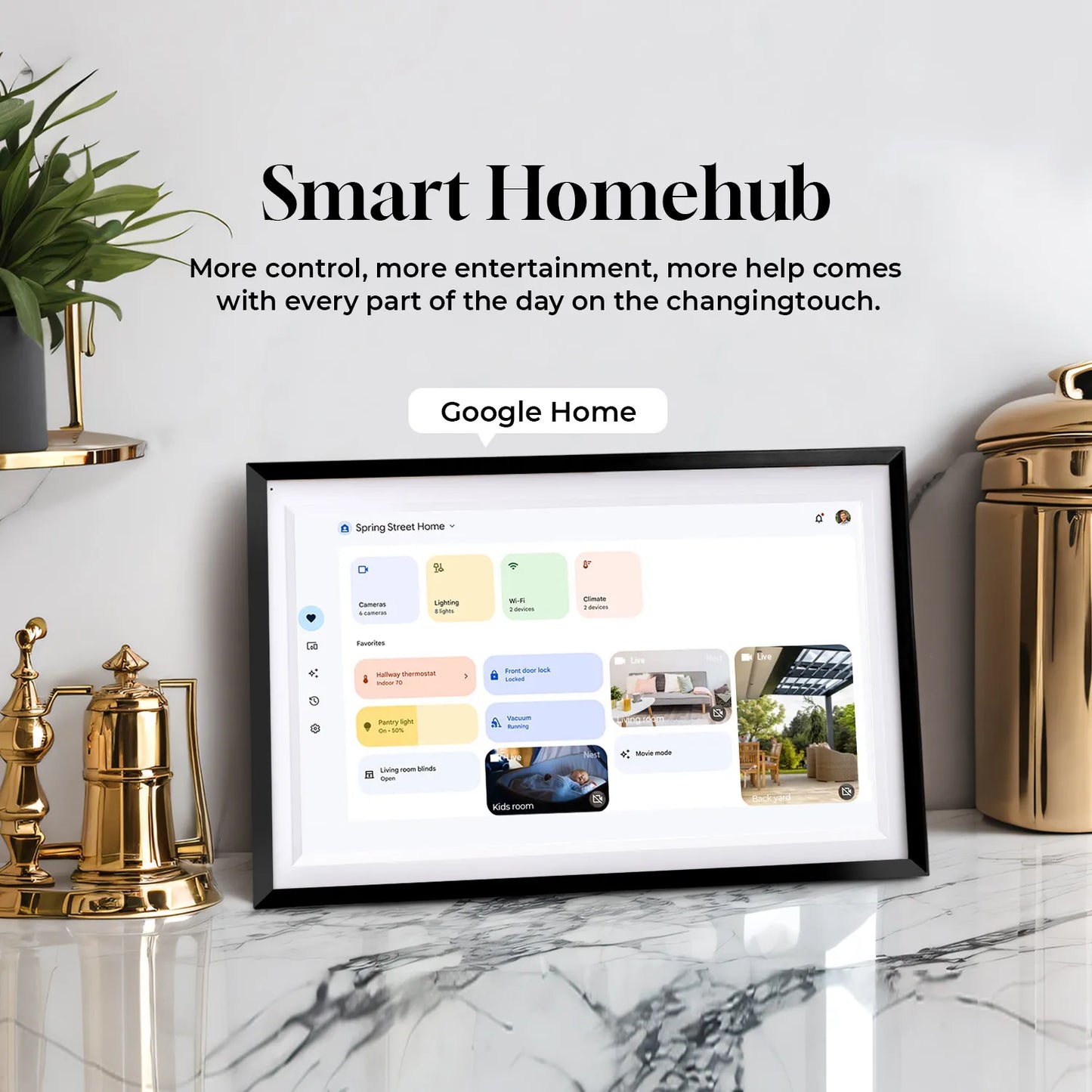 15.6” Smart Display Canvas – Touchscreen Family Calendar, Home Hub & Music Frame with Google Assistant