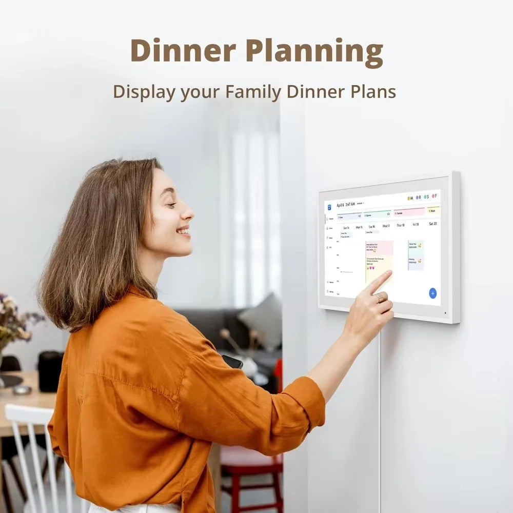 Hindetel 10” Smart Digital Calendar & Photo Frame – Touchscreen Family Planner with Auto-Sync for Google & Apple Calendars