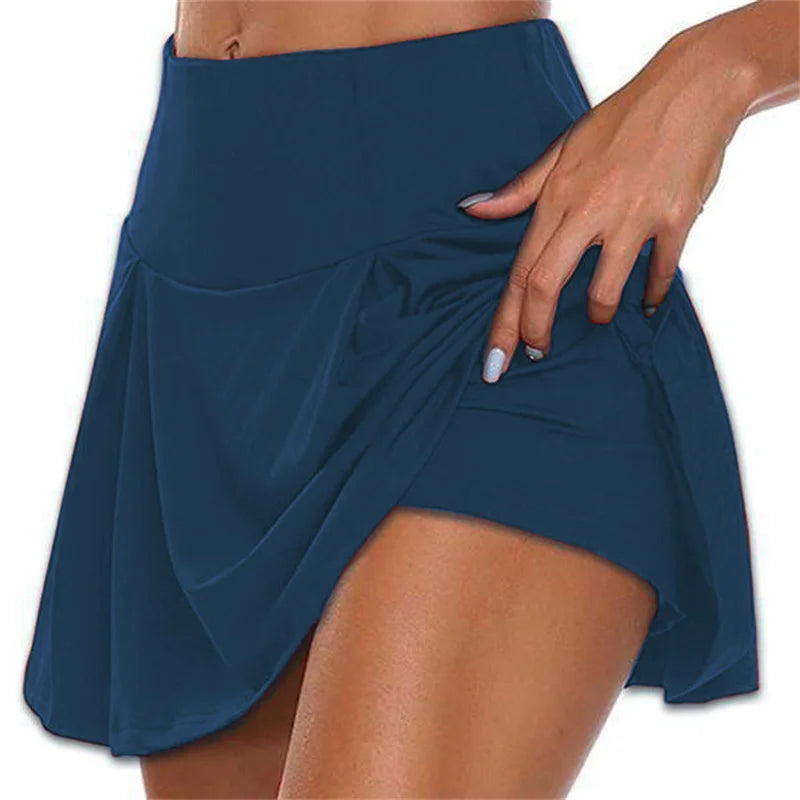 SSummer Women’s Sports Skirt – High Waist Quick-Dry Tennis Skirt with Built-In Shorts for Fitness