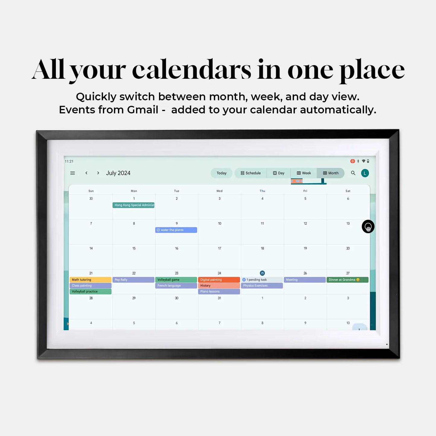 15.6” Smart Display Canvas – Touchscreen Family Calendar, Home Hub & Music Frame with Google Assistant