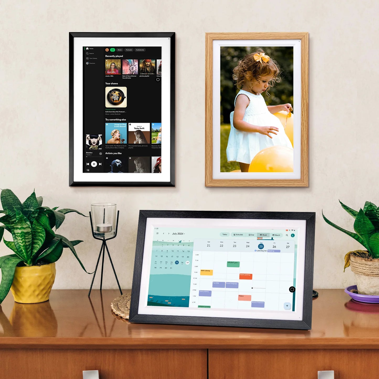 15.6” Smart Display Canvas – Touchscreen Family Calendar, Home Hub & Music Frame with Google Assistant