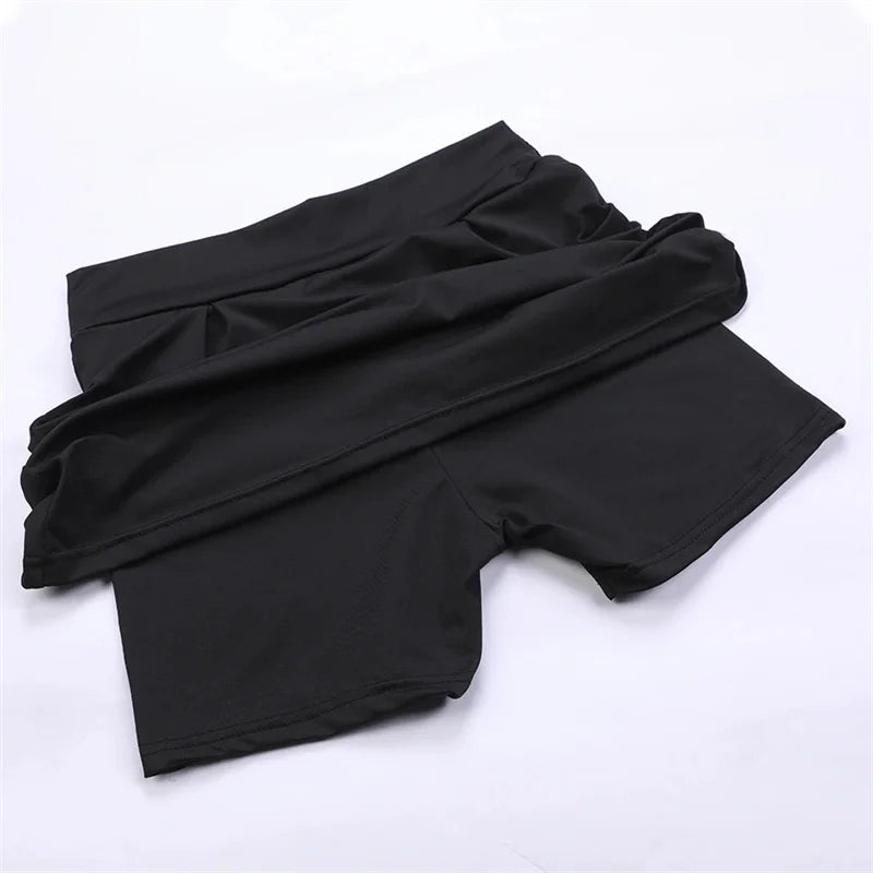 SSummer Women’s Sports Skirt – High Waist Quick-Dry Tennis Skirt with Built-In Shorts for Fitness