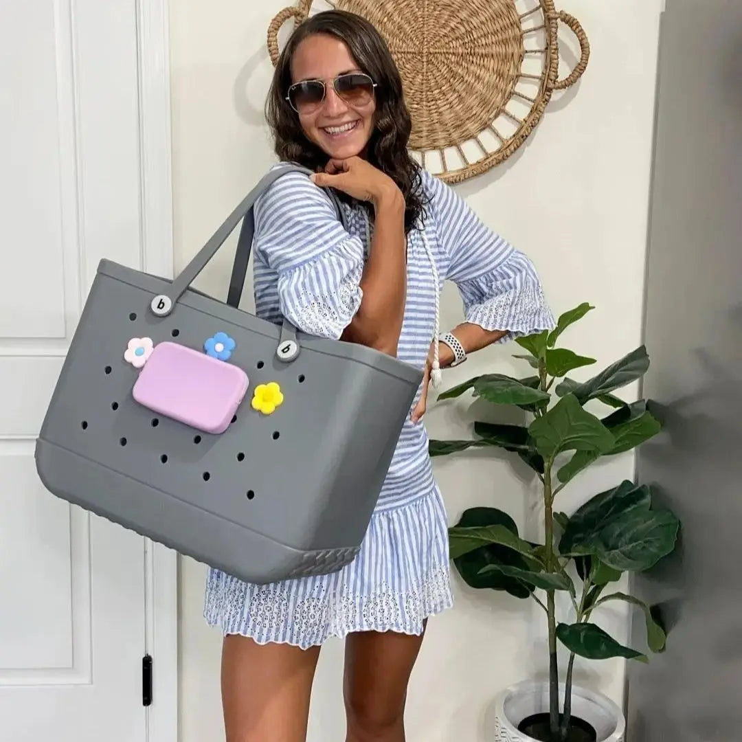 Waterproof EVA Rubber Beach Bag – Extra Large Jelly Tote for Women, Travel, Picnic & Storage (S/M/XL)