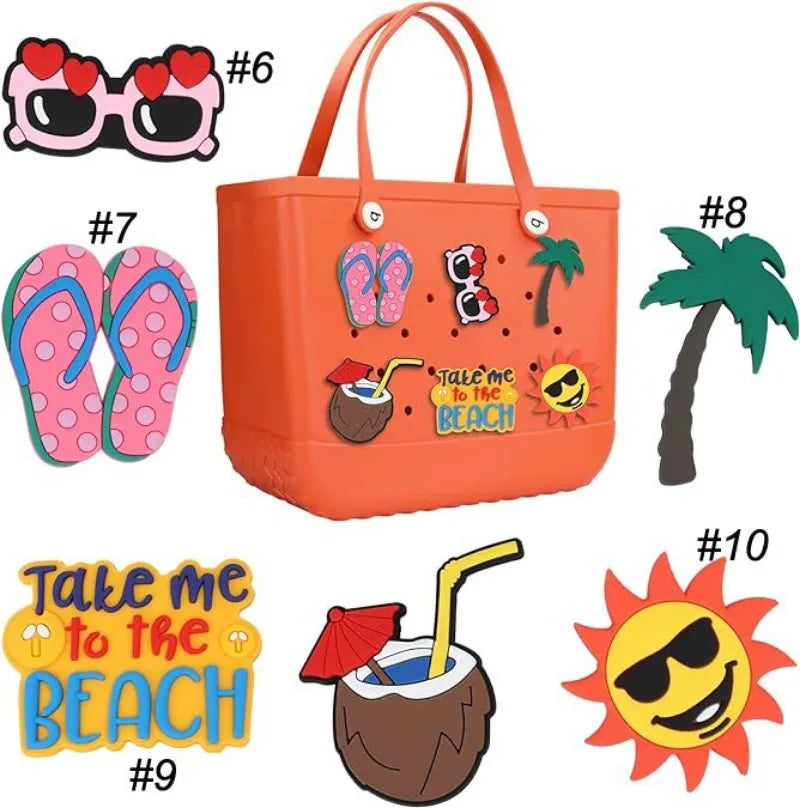 Mom Life Charms for Bogg Bag Beach Tote Bag PVC Cute Accessories for Bogg Bag/Simply Southern All Size DIY Decoration Charms