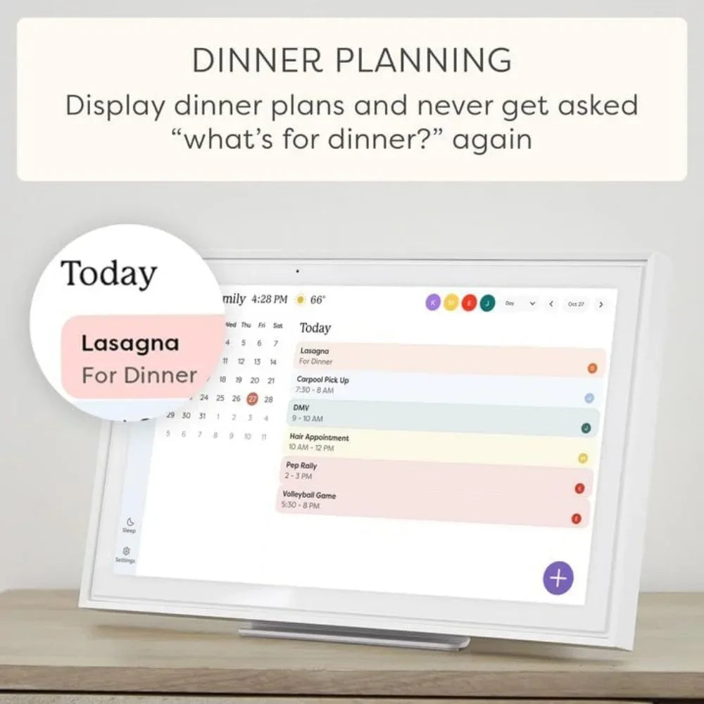 Hindetel 10” Smart Touchscreen Family Calendar & Chore Chart – Digital Frame with Photo & Video Display