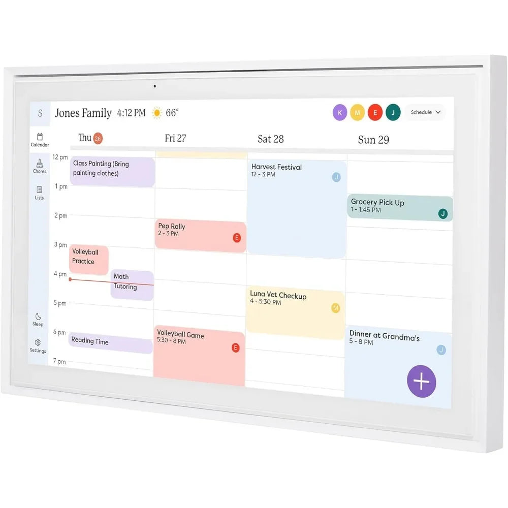 Hindetel 10” Smart Touchscreen Family Calendar & Chore Chart – Digital Frame with Photo & Video Display