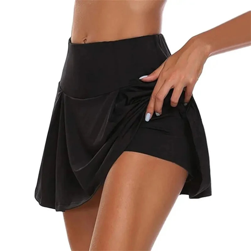 SSummer Women’s Sports Skirt – High Waist Quick-Dry Tennis Skirt with Built-In Shorts for Fitness